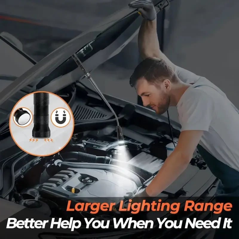🔦Extendable Magnetic Pickup Tool with LED Flashlight, Telescoping Magnet Retriever for Car Repair
