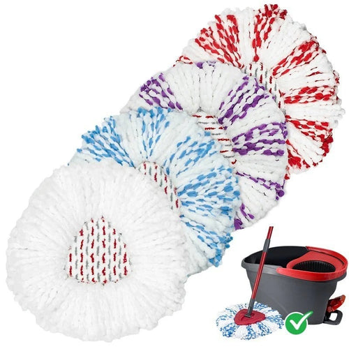 3 Pack Upgraded Spin Mop Replacement Head with Built-in Scrub Pad