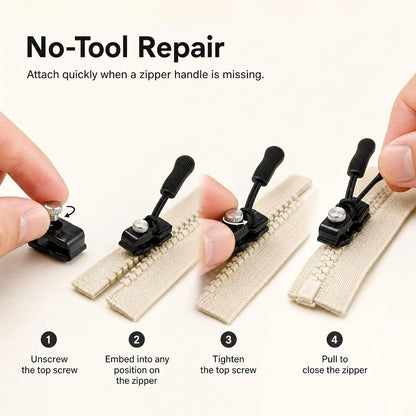 15pcs Zipper Repairer | 3 Sizes Detachable Suitable for Bags, Jackets, Clothes, Shoes, Boots Home Tool-Free Replacement Zipper Locks