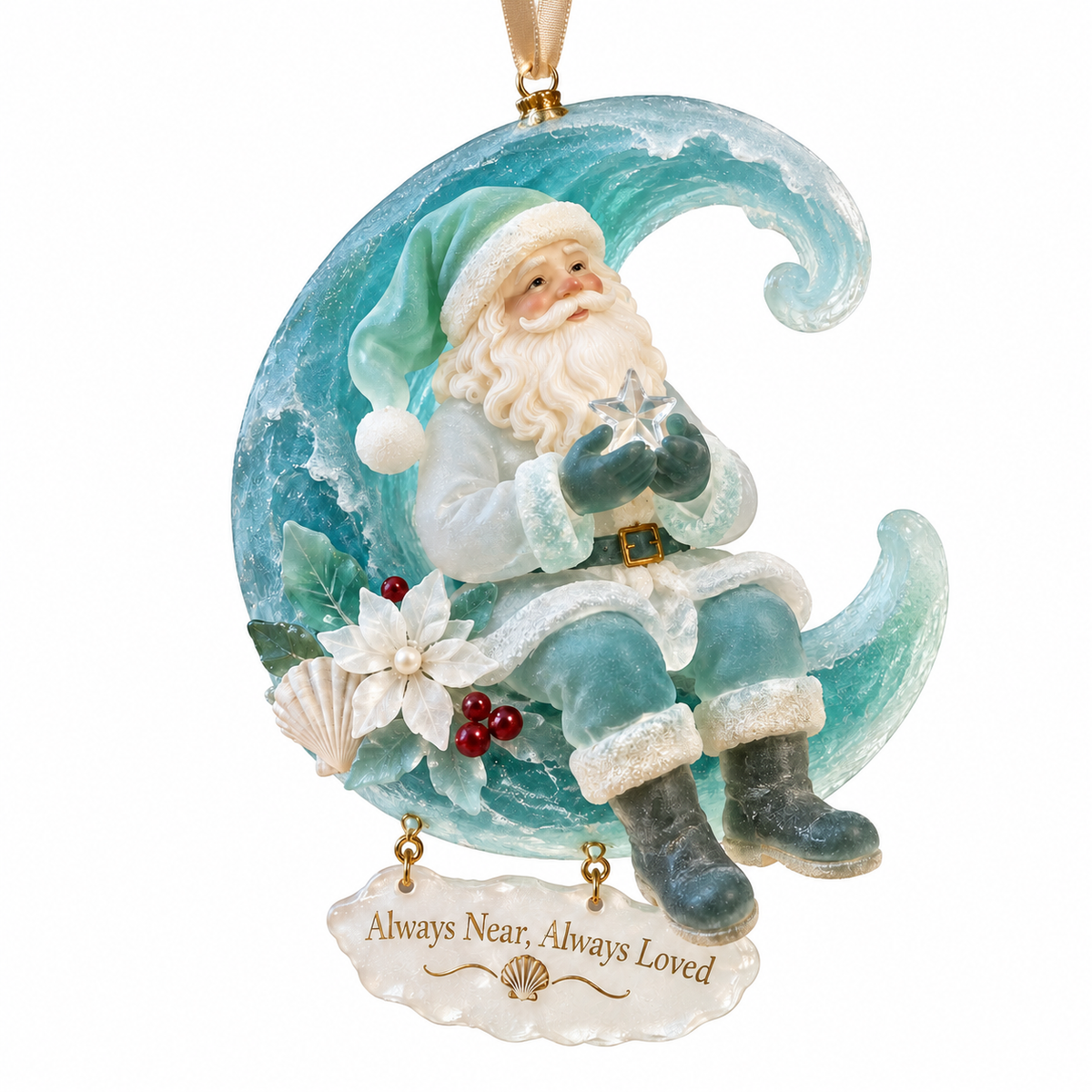 Coastal Santa Christmas Ornament
