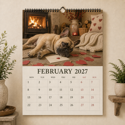 🐾 Funny French Bulldogs 2027 Wall Calendar – 12 Months of Charming Frenchie Moments