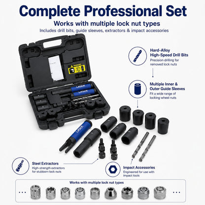 Locking Wheel Nut Removal Kit - Lug Driller🔧🚗