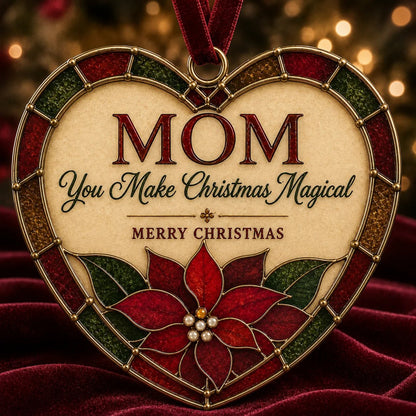 Stained Glass-Style Christmas Heart Ornaments – 7 Message Designs