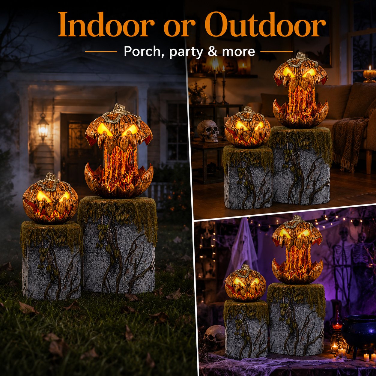 🎃 Bone‑Chilling Pop‑Open Pumpkin Light for Spooky Halloween Vibe