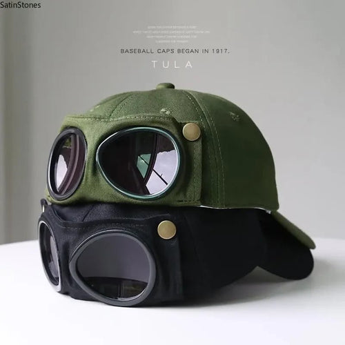 🧢🕶Men's Korean-Style Pilot Baseball Cap - 100% Cotton