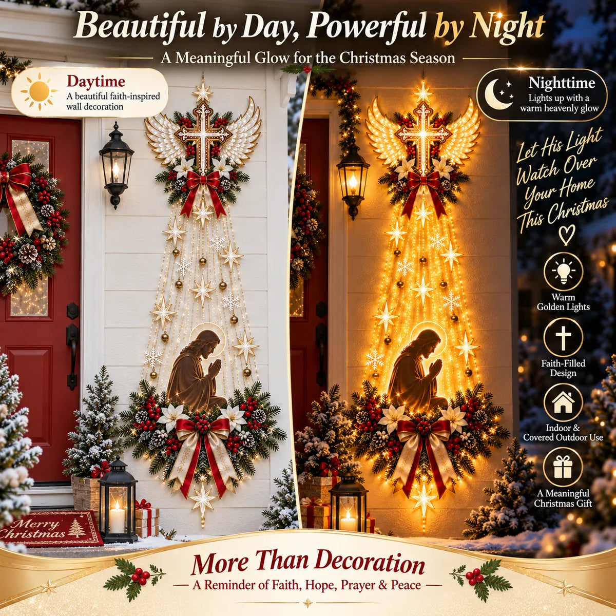 ✨LAST DAY 50% OFF✨✝️ Guardian Light of Faith – Jesus Christmas Wall Decor
