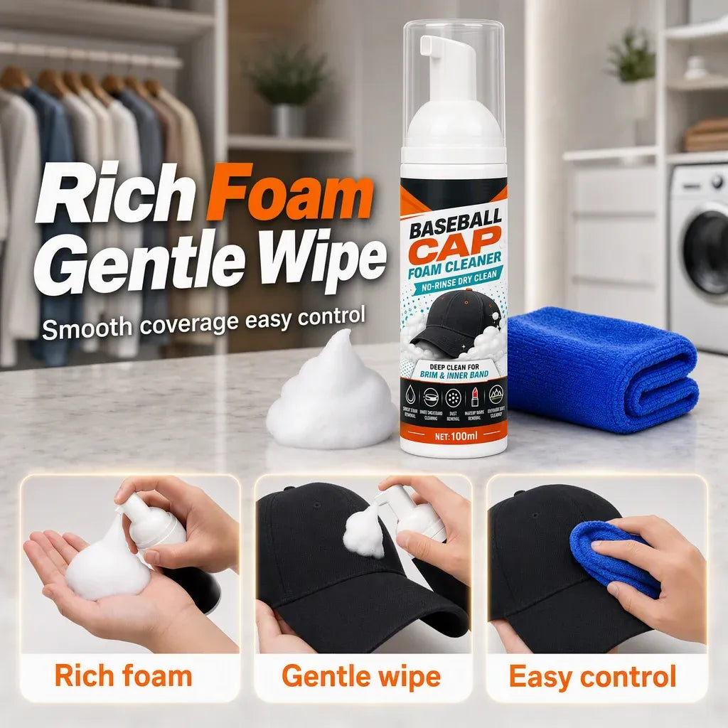 🔥😍No-Rinse Baseball Cap Foam Cleaner