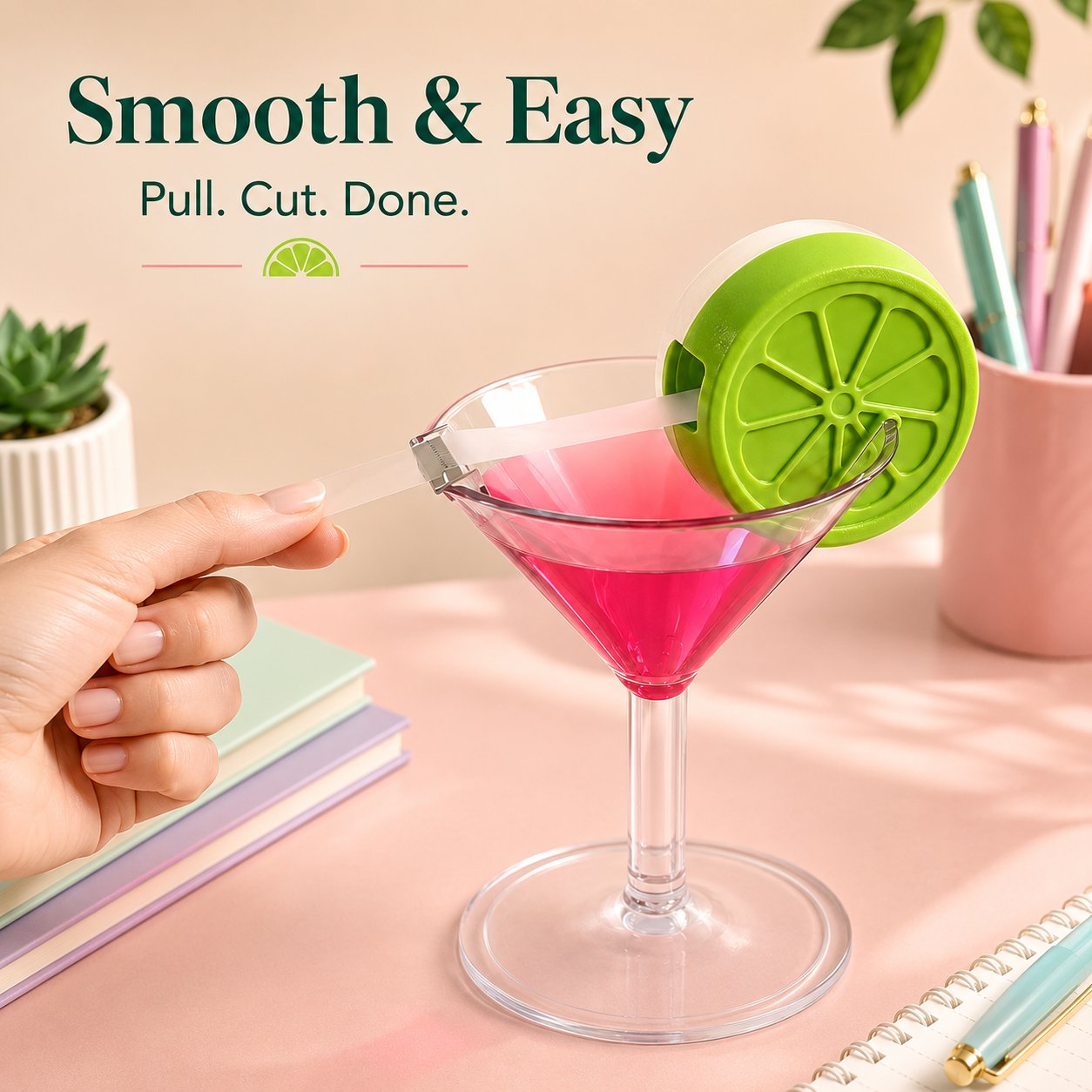 COCKTAIL GLASS TAPE DISPENSER