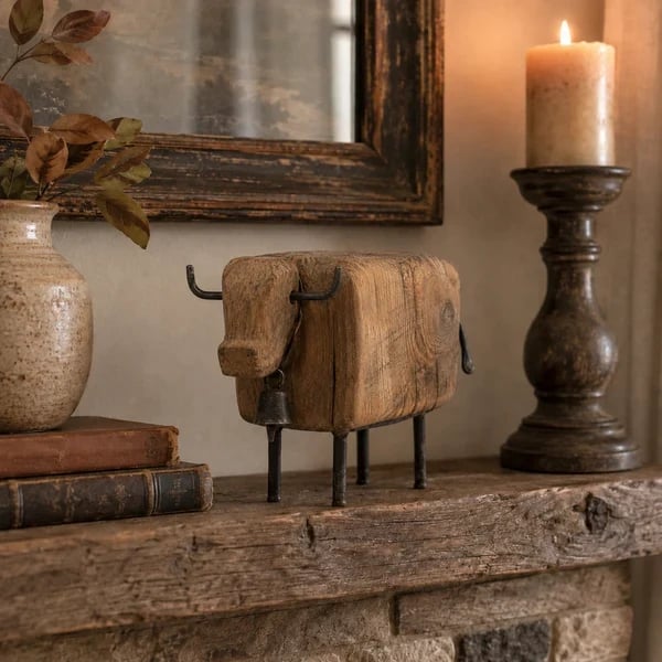🐑 Vintage Distressed Farm Animal Sculptures – 5 Rustic Styles