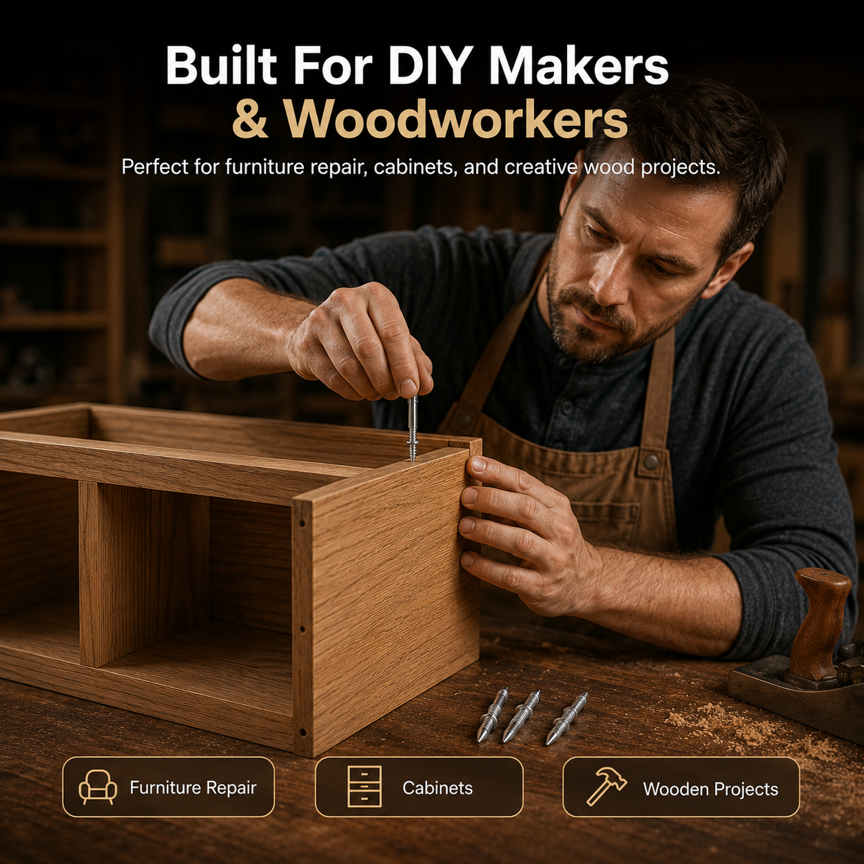 🔨Invisible Double Head Wood Joint Nails | Hidden Connector Pins for DIY Furniture Repair & Woodworking