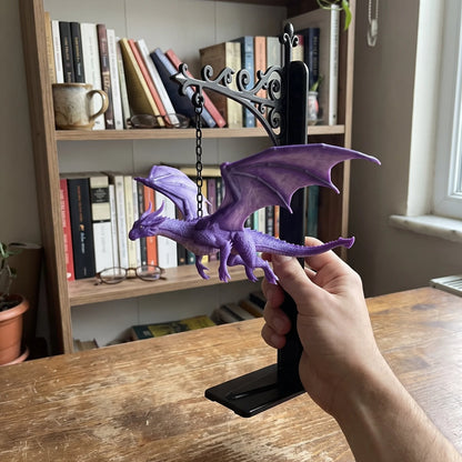 🐉 DragonGlow Hanging Purple Dragon Bookend Light – Let a Glowing Dragon Guard Your Favorite Stories 📚🌠