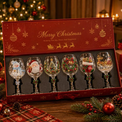 🔥🎁 Christmas 3D Wine Glass Collection Gift Box Set ✨