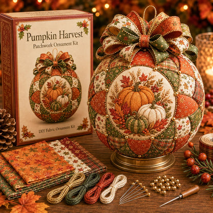 ⏳ Last Day 49% OFF – 🍂 Beginner-Friendly DIY Autumn Thanksgiving Patchwork Ornament Kit Collection | Complete Kit with Coordinated Fabrics, Ornament Form, Harvest Accents & Step-by-Step Guide Included 💕