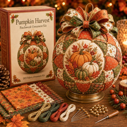 ⏳ Last Day 49% OFF – 🍂 Beginner-Friendly DIY Autumn Thanksgiving Patchwork Ornament Kit Collection | Complete Kit with Coordinated Fabrics, Ornament Form, Harvest Accents & Step-by-Step Guide Included 💕