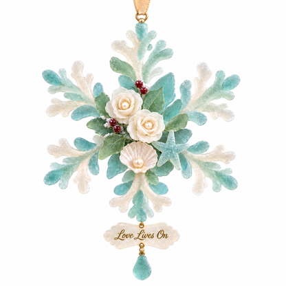 Coastal-style snowflake Christmas ornament