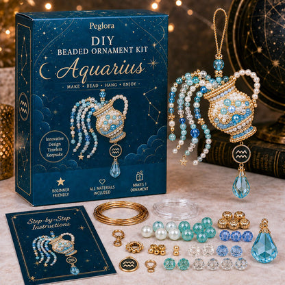 ⏳ Last Day 49% OFF – 🌙 Beginner-Friendly Zodiac Blessing Beaded Ornament DIY Kit Collection | Complete Kit with Beads, Crystal Accents, Zodiac Charms & Step-by-Step Guide Included 💕