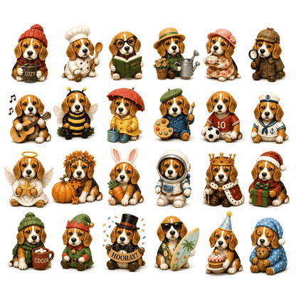 Beagle Magic Advent Calendar 2026 – 24 Days of Unique Beagle Miniature Collectibles, 24 Cute Holiday