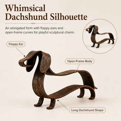 Rustic Charm, Dachshund Style — Metal Sculpture for Home & Garden