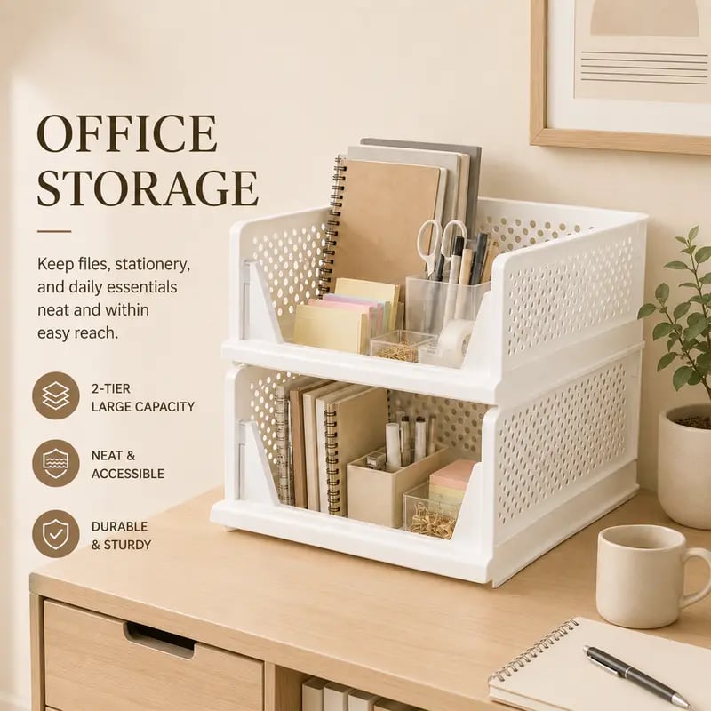 Foldable Drawer-Style Wardrobe Storage Box – Stackable Clothing & Closet Organizer
