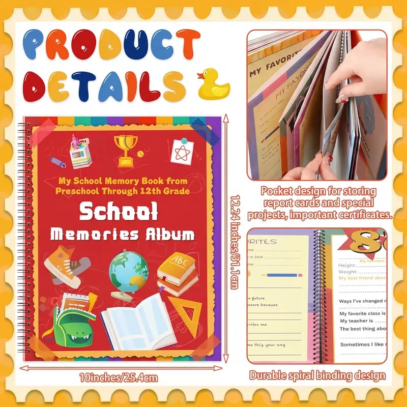 🎓 My School Years Memory Book – Preserve Every Precious Moment From Preschool To Graduation