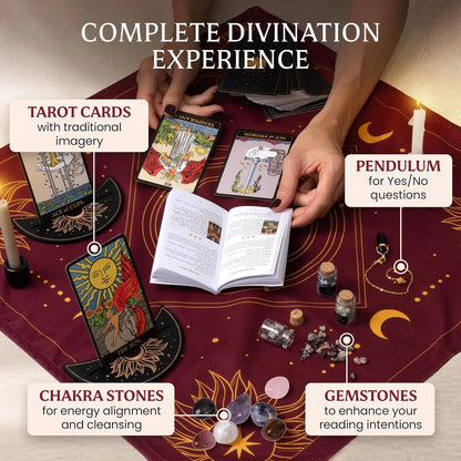 🔥 HOT SALE 🔥🔮 ALL-IN-ONE CLASSIC TAROT KIT – Complete Beginner Set with Guidebook & Crystals  🌟