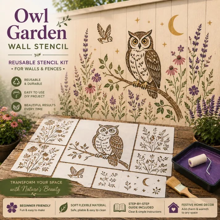 🔥LAST DAY 50% OFF - 🌿 Garden Wall StencilTM – Reusable DIY Kit for Walls, Fences & Patios
