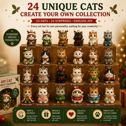 🐱 DIY Cat Advent Calendar 2026 – 24 Days of Painting Magic, Create Your Own Christmas Cat Ornaments