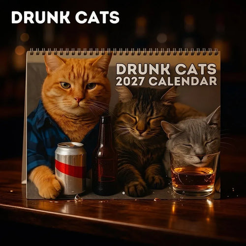 🔥Last Day 50% OFF 🍺🐱Drunk Cats 2027 Calendar