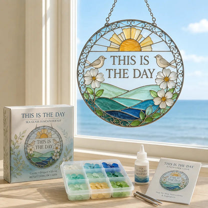 ✝️ Beginner-Friendly DIY Scripture Sea Glass Suncatcher Kit Collection | Complete Kit with Frosted Sea Glass Pieces, Clear Adhesive & Step-by-Step Guide Included 💕