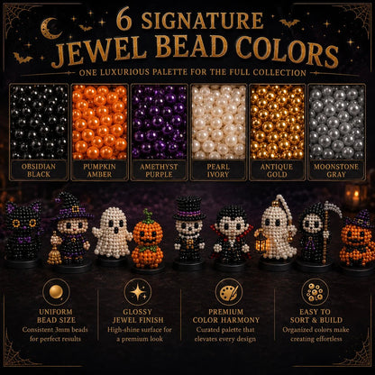 🔥 LAST DAY 49% OFF – 🎃 Hollowmoon 31-Night Jewel-Bead Countdown Calendar | 31 Daily DIY Characters, Complete Craft Supplies & Midnight Parade Display 💎✨