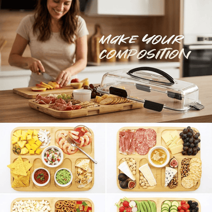 Portable Chilled Charcuterie Board with Locking Lid