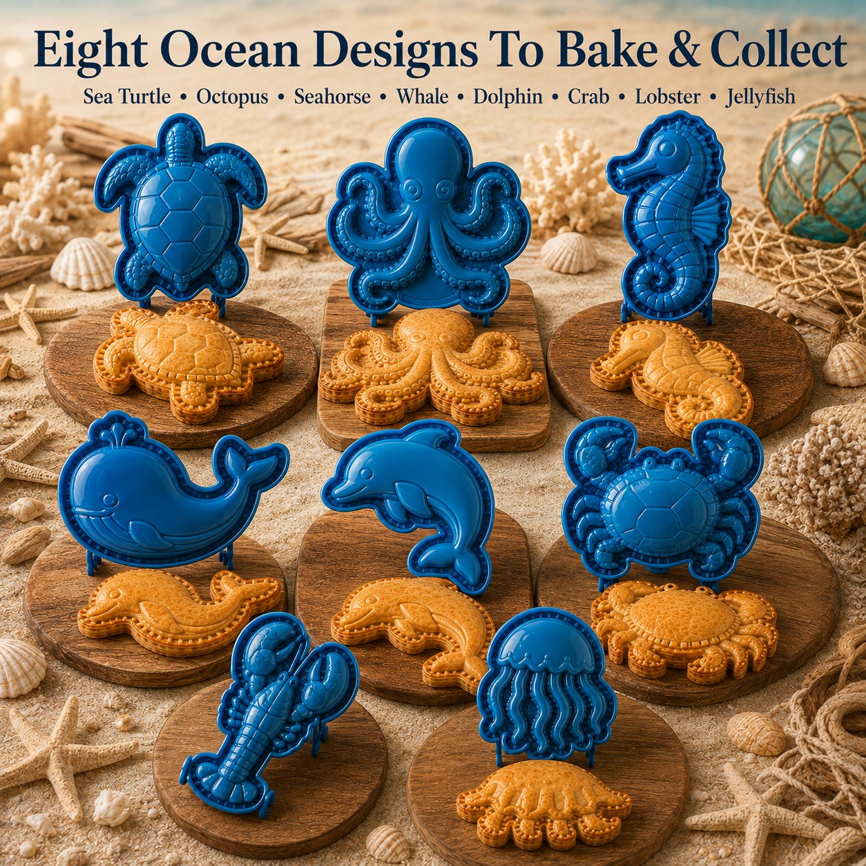 ⏳ Last Day 49% OFF – 🌊 8-Design Ocean Filled Pie Press Collection | Reusable Hinged Molds for Cutting, Filling, Shaping & Sealing Marine-Themed Hand Pies 🥧✨