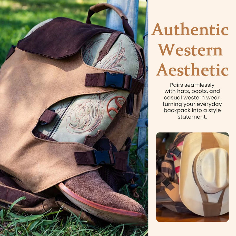 Western Cowboy Backpack – Hat & Boot Carry Design