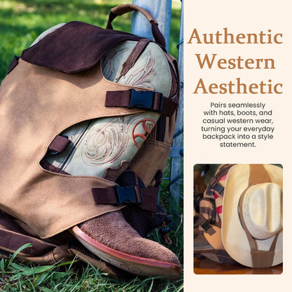 Western Cowboy Backpack – Hat & Boot Carry Design