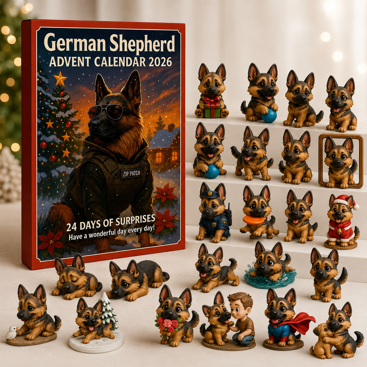 German Shepherd Advent Calendar 2026 – 24-Day Acrylic Keepsake Countdown