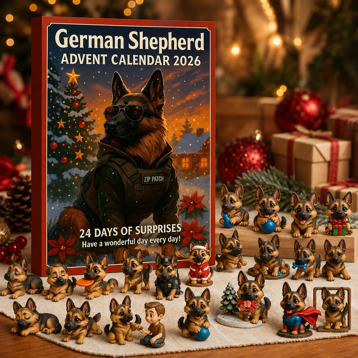 German Shepherd Advent Calendar 2026 – 24-Day Acrylic Keepsake Countdown
