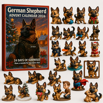 German Shepherd Advent Calendar 2026 – 24-Day Acrylic Keepsake Countdown