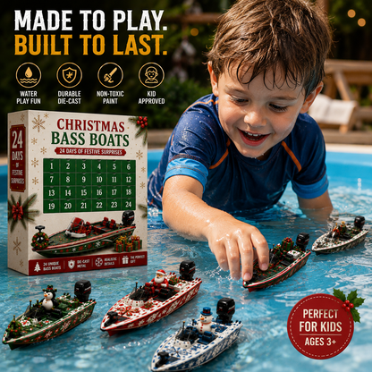 🚤24-Day Bass Boat Advent Calendar – Christmas & Halloween Collectible Boat Edition