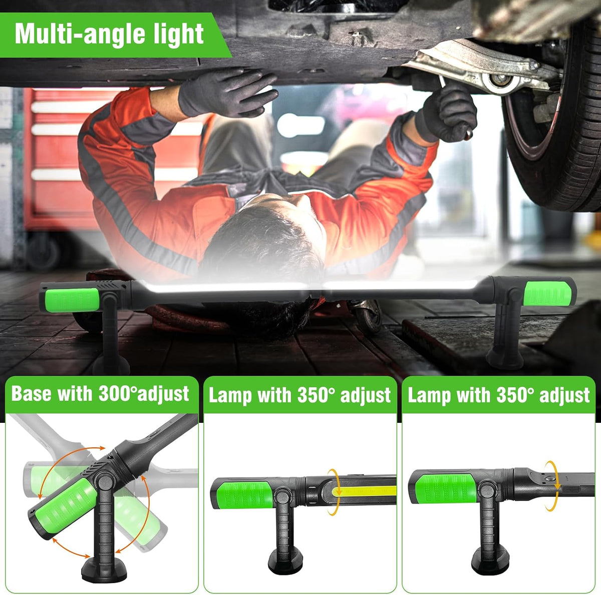 🔥Waterproof Work Light for Mechanic, 2400LM LED, 4400mAh Rechargeable