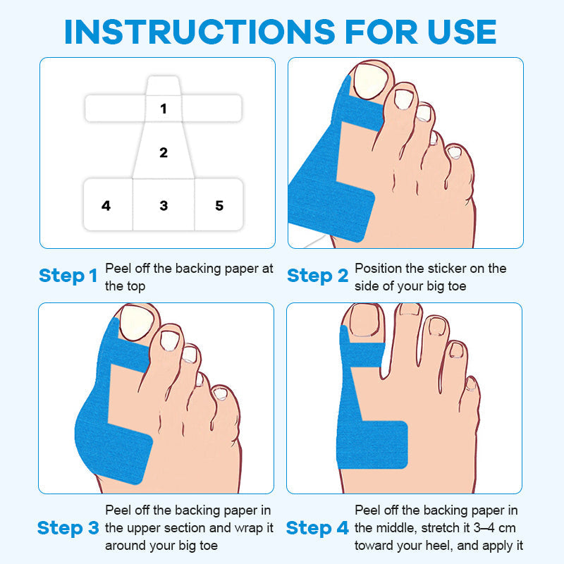 Pre-Cut Bunion Relief Kinesiology Tape 💪Ready-to-Use Corrector Strips