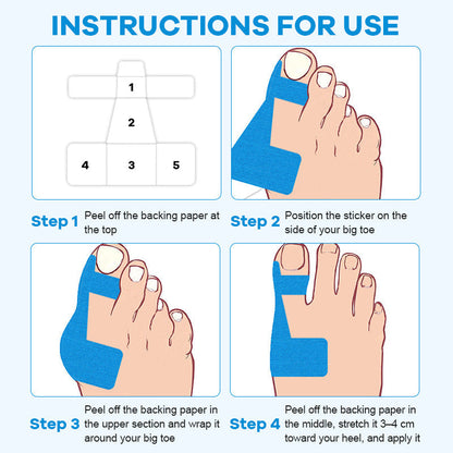 Pre-Cut Bunion Relief Kinesiology Tape 💪Ready-to-Use Corrector Strips