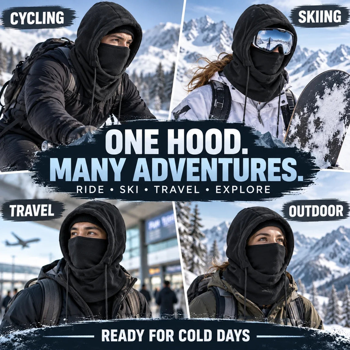 3-in-1 Thermal Winter Balaclava & Windproof Fleece Hood ❄️