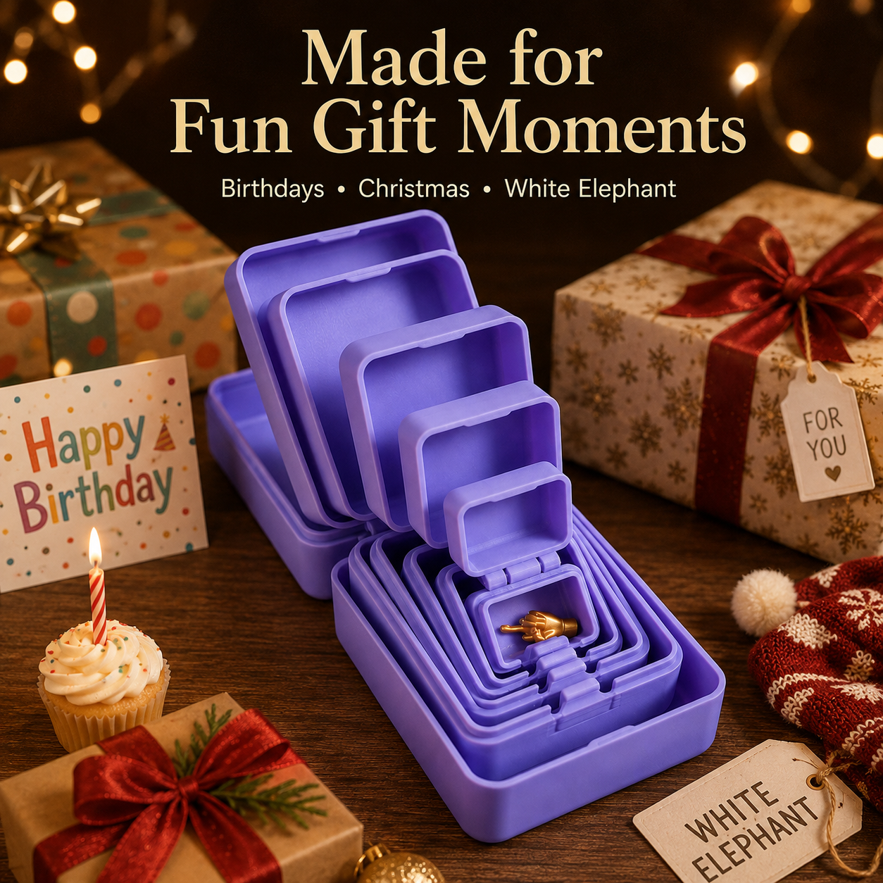 🎁 6-Layer Prank Nesting Box Set with Secret Miniature Figurine Surprise 🤣