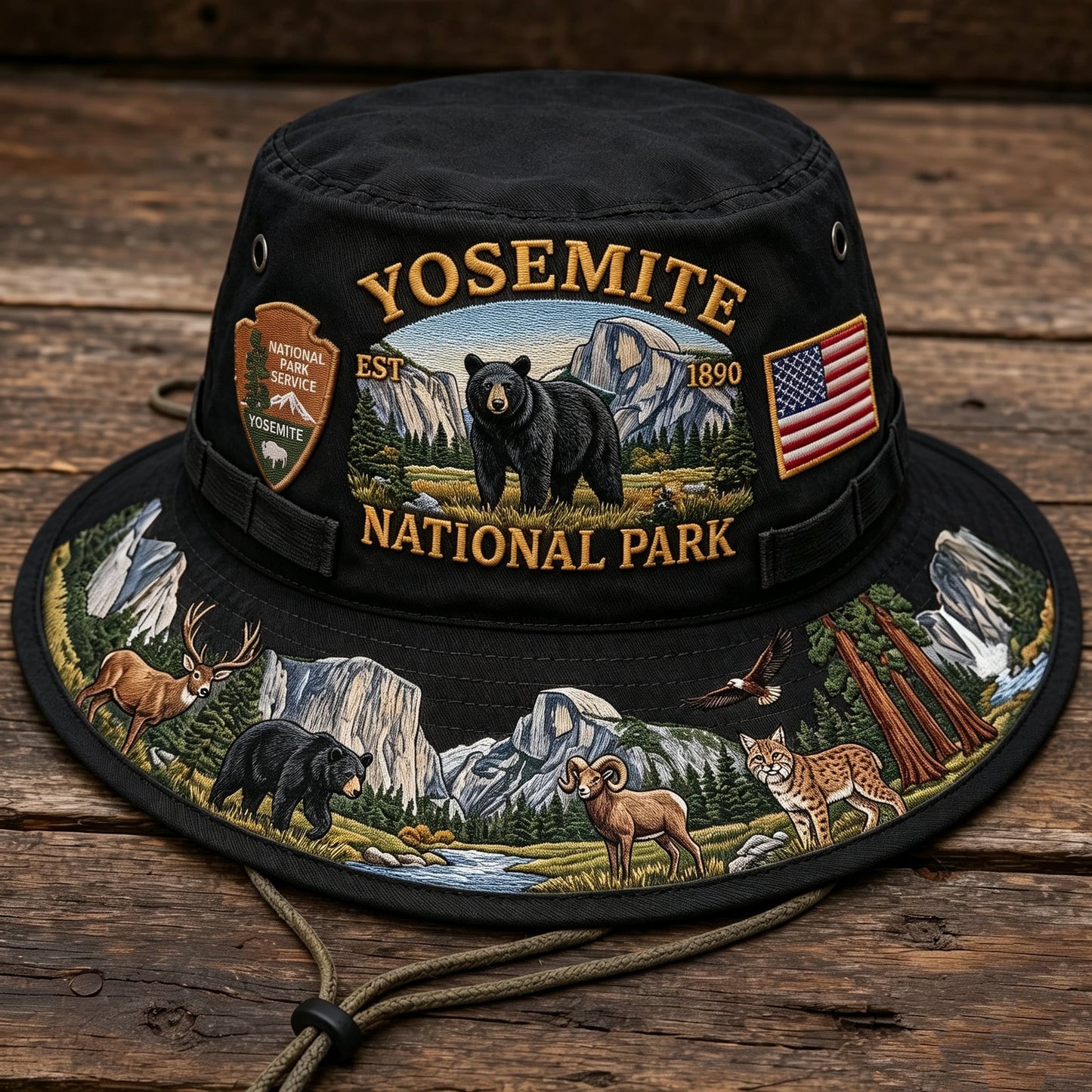 🇺🇸 Last Day Promo: 49% OFF 🐻 -Yosemite National Park Adventure Boonie Hat