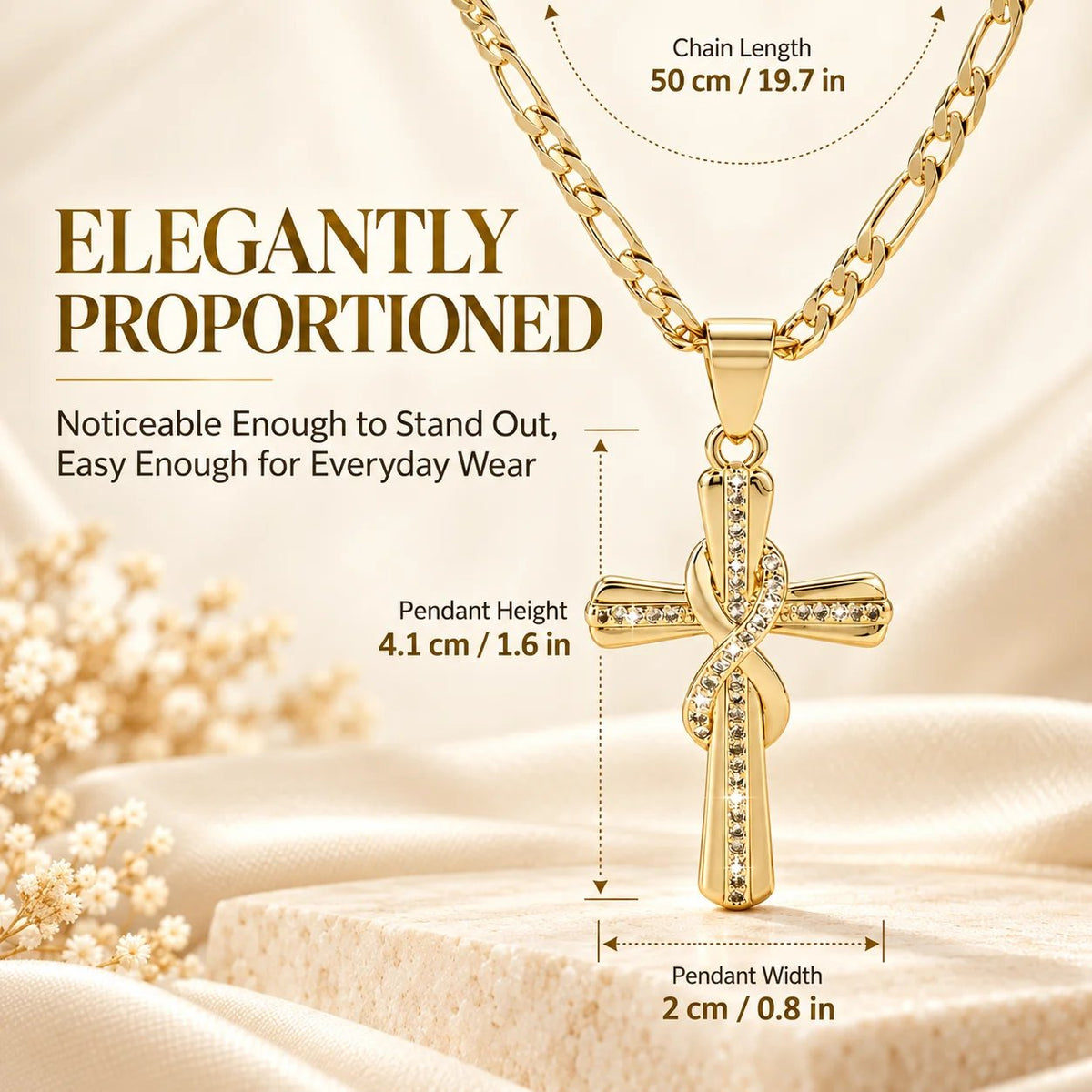 ✝️ 14K Gold-Plated Cross Pendant Necklace – CZ Faith Jewelry