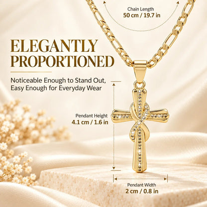 ✝️ 14K Gold-Plated Cross Pendant Necklace – CZ Faith Jewelry
