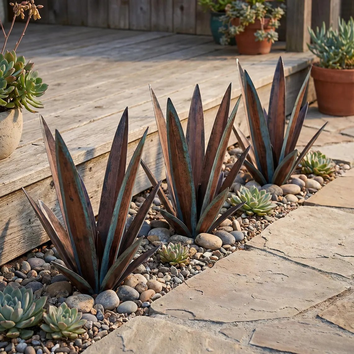 Glowing Solar Agave Garden Light