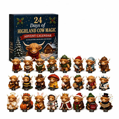 Highland Cow Advent Calendar – 24 Miniature Characters