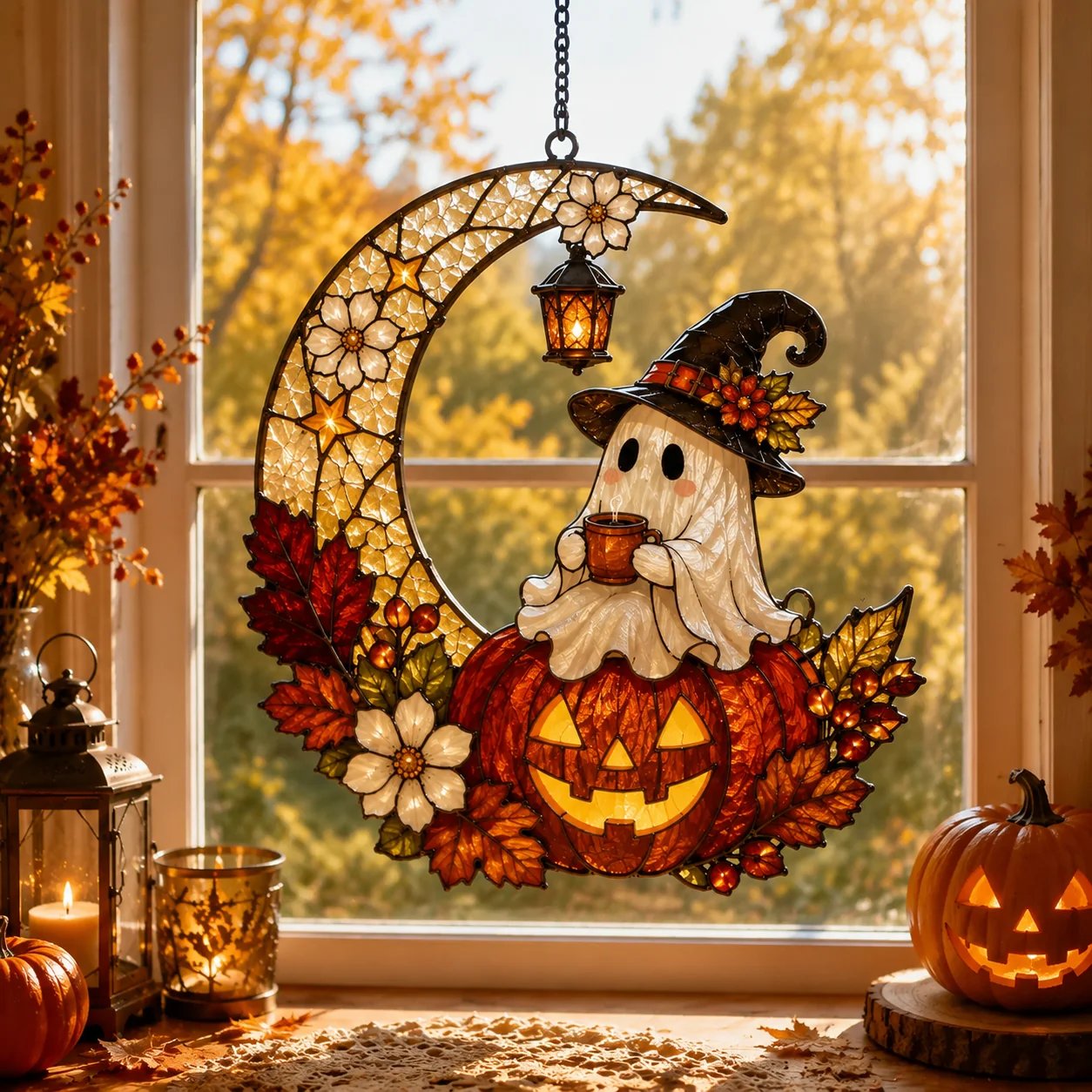 ⏰Last Day 50% OFF! 👻 Cute Halloween Ghost Window Hanging Decoration