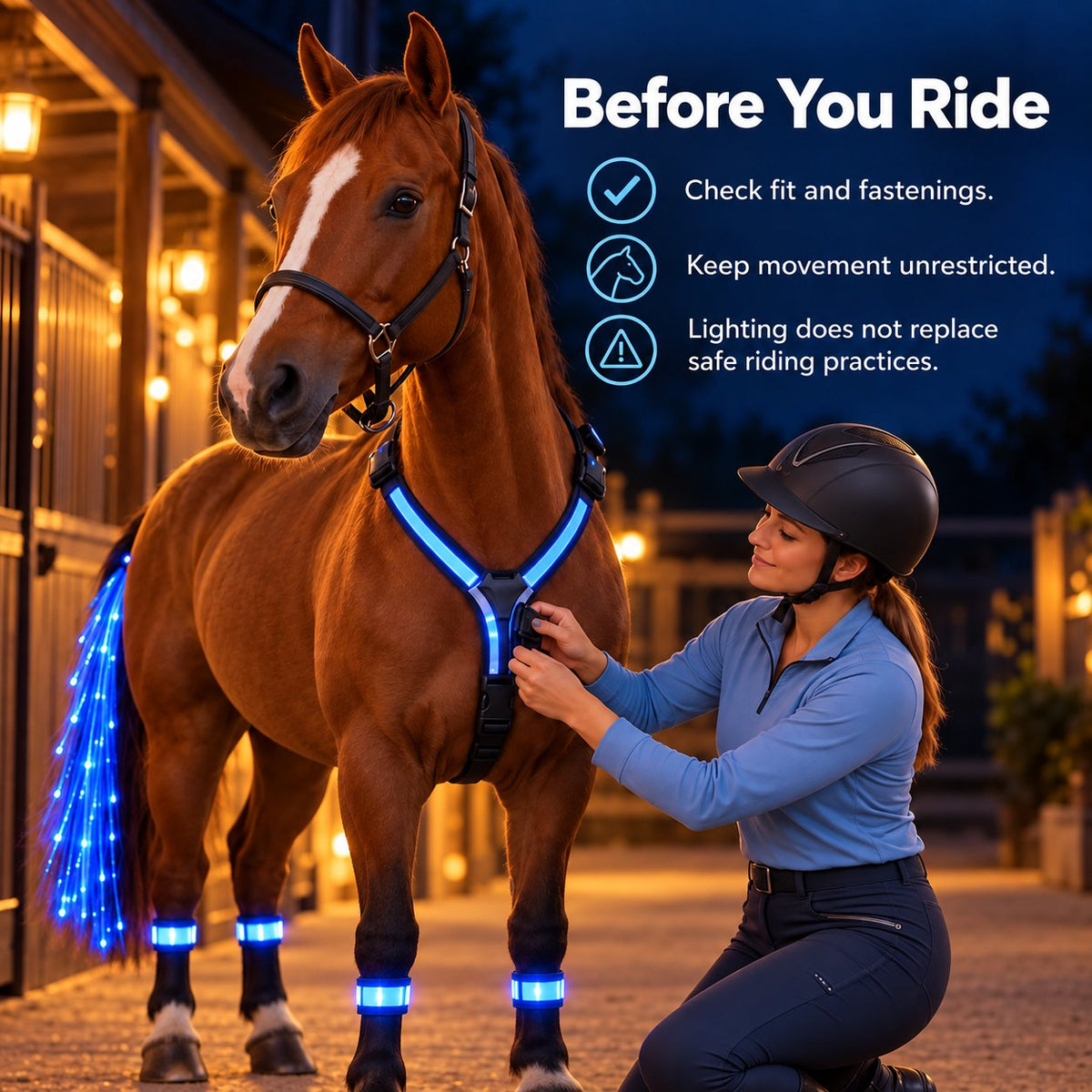 🐴 LED Horse Light Set – Glowing Chest, Leg & Tail Accessories